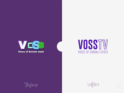 Voss tv rebrand brand identity design logo media rebrand simple tv voss