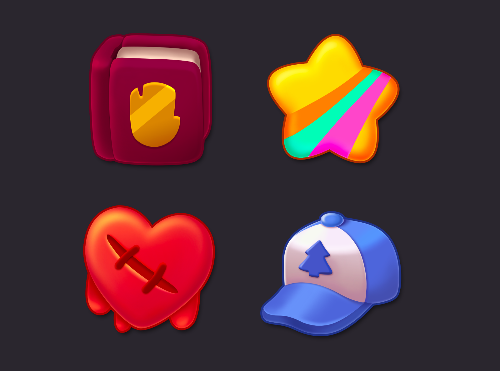 Gravity Falls game icons by Marianna Voloshchuk on Dribbble