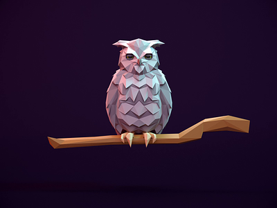 Owl - Infinite Skater 3d animation 3d art animation autodesk maya character animation game art lowpoly lowpoly3d lowpolyart owl redshift3d rigged