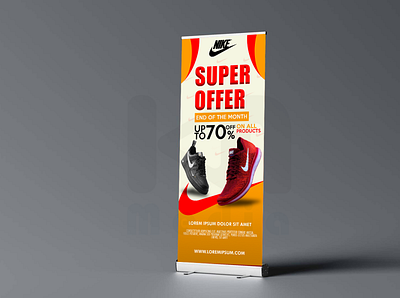 Roll up banner design advertise advertisment branding design ecommerce illustration illustrator logo modern nike nike shoes roll up banner roll up banner design templates temple typography vector