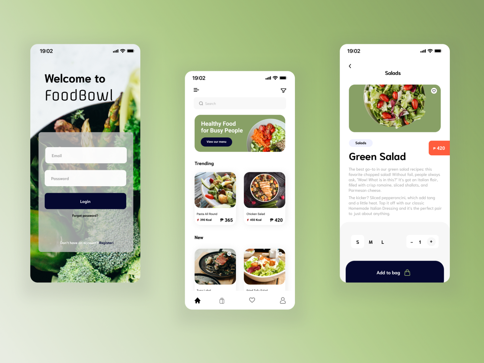 FoodBowl Mobile UI by Shaira Abancio on Dribbble