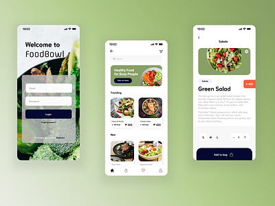 FoodBowl Mobile UI ui ux uxdesign