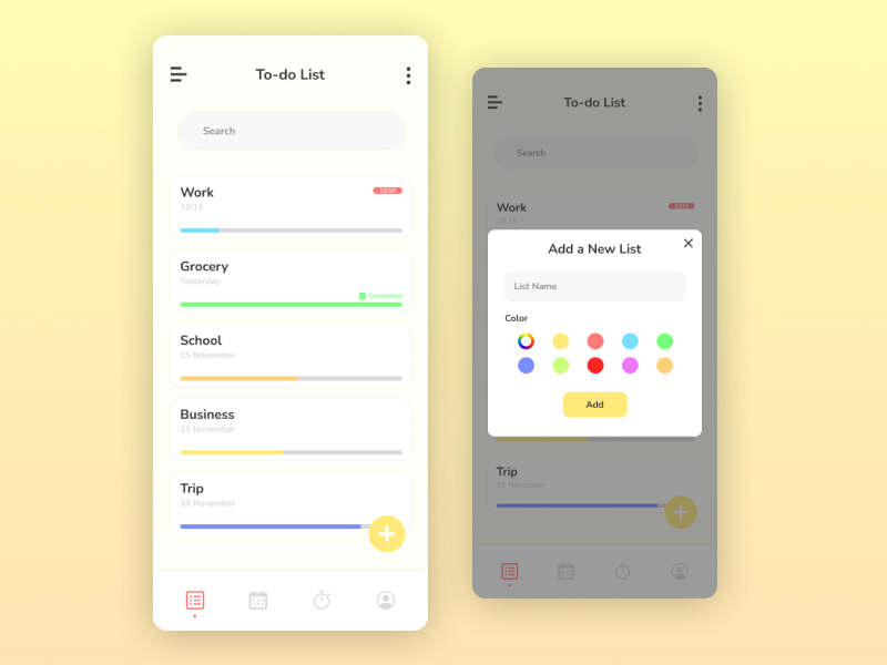 To-do list mobile UI by Shaira Abancio on Dribbble