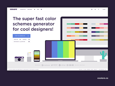 Coolors Homepage colorscheme coolors palettes webdesign