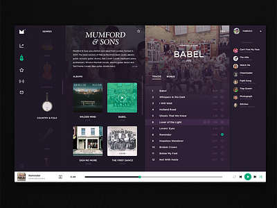 Music Player app application clean interface layout music player ui ux webdesign widget