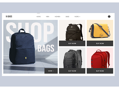 K-bags E-commerce bag web UI design