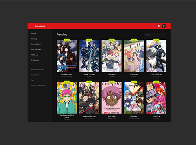 AnimeWatch web UI abstract anime anime art anime ui app art black brand design branding cool ui design design designer designs good ui icon illustration ui ui design watch online ui