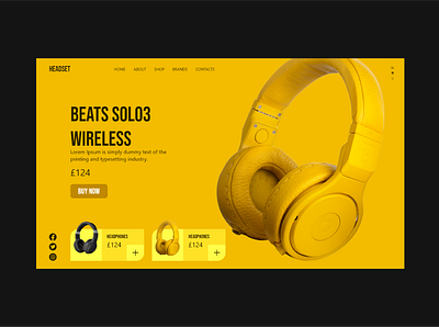 Beats web UI Design app beast beats ui black brand design branding design designer designs headphone headphone ui headset logo style typography ui ui design vector yellow