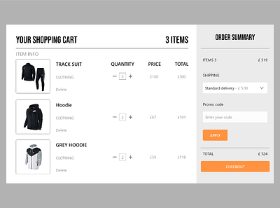 shopping cart ui design brand design branding cart cartoon design designer designs ecommerce illustration logo order summery shapes shirt shop shopping shopping app shopping cart shopping cart ui typography ui design