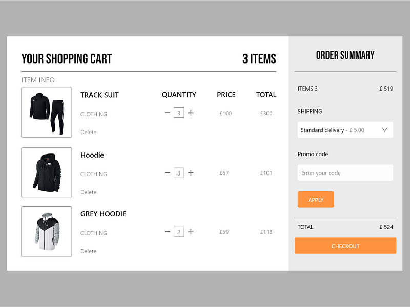 Shopping Cart UI designs, themes, templates and downloadable graphic ...