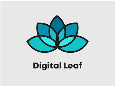 Digital leaf logo design