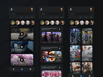 Anime Plus Snippet App Design