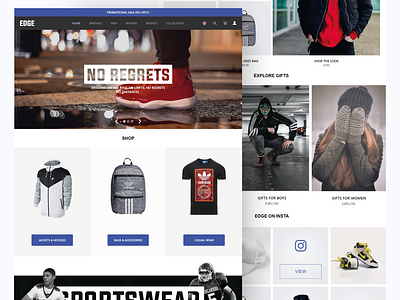 EDGE Clothing Store Full eCommerce Website Design.