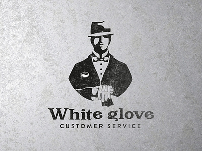 Logo design customer service gentleman glove hand logodesign logomark suit typogaphy whiteglove