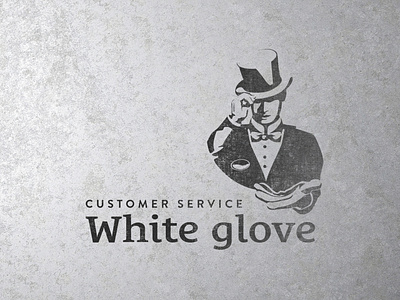 Logo design customer service cylinder gentleman glove hand logo logodesign logomark suit whitegolove