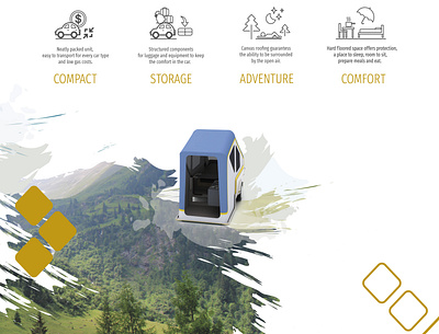 Product design - Bivac the camping trailer adventure camping flyer design graphic nature poster design product design renderings tent design trailer transportation design