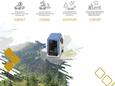 Product design - Bivac the camping trailer adventure camping flyer design graphic nature poster design product design renderings tent design trailer transportation design
