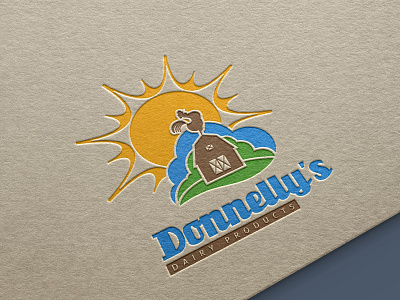 Logo design - Donelly's dairy products brandidentity branding business dairy products design early bird early morning farm graphicdesign icon logo logodesign logomark marketing meadow rooster sun sunrise
