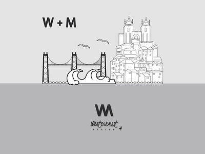 Logo design process - westernmost.design adobe branding bridge city design harbour historical icon illustration illustrator lisboa lisbon logo logodesign logomark logotype nature river seagull wave