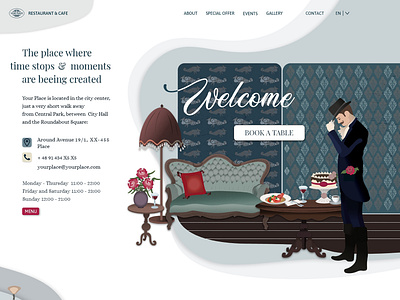 Landing page - website for restaurant