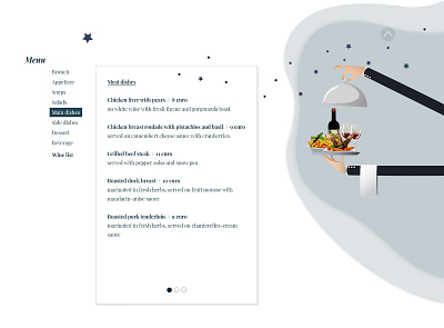 Webdesign - Landing page for restaurant adobe xd food illustration illustrator landing page design menu restaurant webdesign website