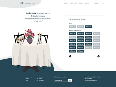 Web design - Website for restaurant - Book a table