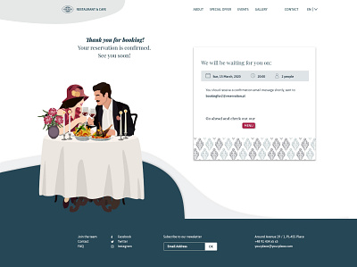 Webdesign - Web site for restaurant - Book a table adobe xd book a table design illustration restaurant restaurants ui ux webdesign website