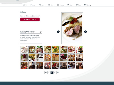 Webdesign - Web site design for restaurant - Gallery adobe xd book a table catering food gallery art illustration menu restaurant webdesign website website design