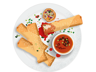 Digital food illustration - Asian cuisine