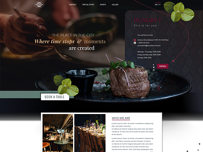 Webdesign - landing page for restaurant