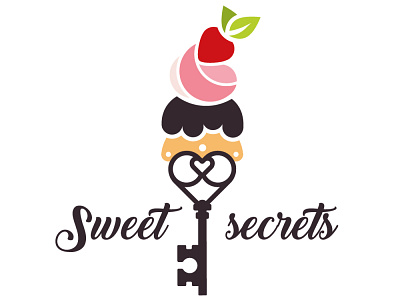 Logo design - sweet recipes cupcake food graphicdesign illustration key logo logodesign logomark recepie secrets sweet tooth sweets