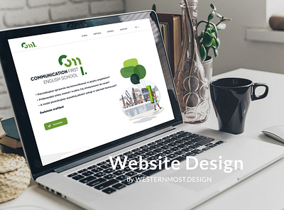 website with unique graphics communication englishschool graphicdesign illustration language school logo logodesign webdesign website wordpress