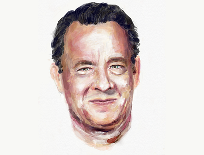 Tom Hanks Illustration design fine art illustration painting portrait