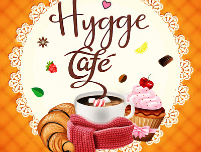 Hygge Cafe Logo design icon logo typography vector