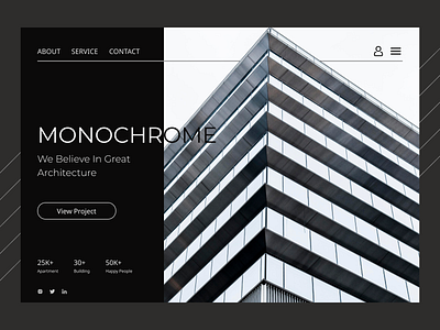 MONOCHROME | Landing Page architecture branding concept design landing landingpage logo ui ux visualdesign