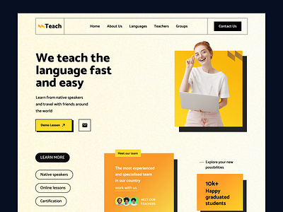 Language School | Landing page branding concept design landing landingpage languageschool school ui ux visualdesign