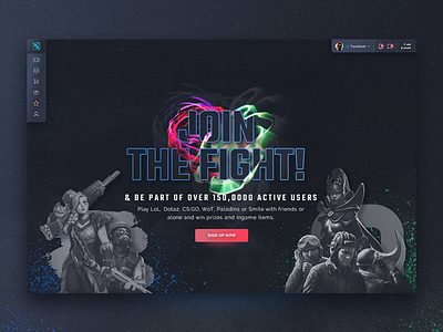 eSports Gaming Plattform - Teaser Landing Page