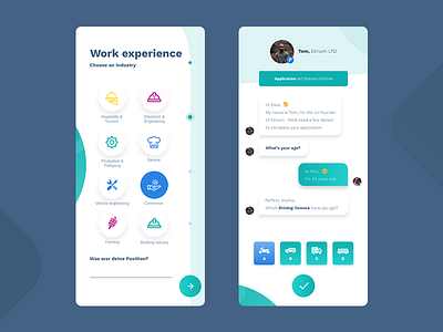 Chat & Form UI - White app design job job app job application mobile responsive ui ux webdesign