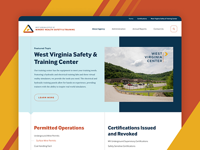 Miners' Health Safety & Training Website clean design header hero homepage menu mine ui ux web web design website website design west virginia wv