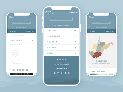 Mobile Menu Design - Tourism