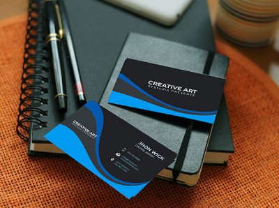 MODERN CLEAN BUSINESS CARD TEMPLATE animation banner design black blue brand brand identity branding business card design businesscard flat font food icon illustration logo nature navigation neon new night