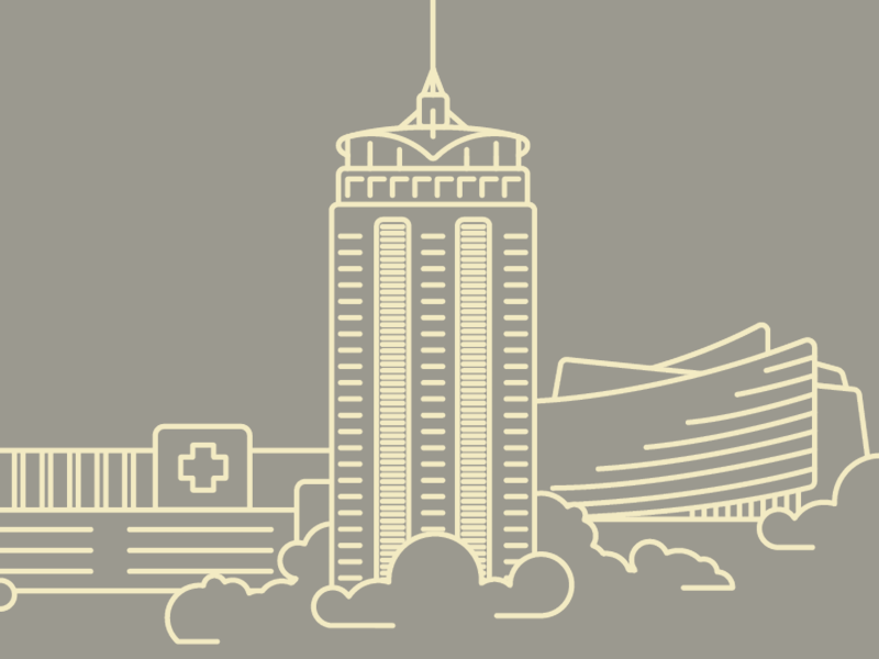 Simplified Skyline architecture illustration oklahoma simplified skyline tulsa