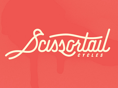 Scissortail Cycles bird branding cycles illustration logo scissortail script typography