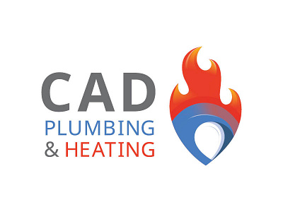 CAD Logo gradient heating logo plumbing