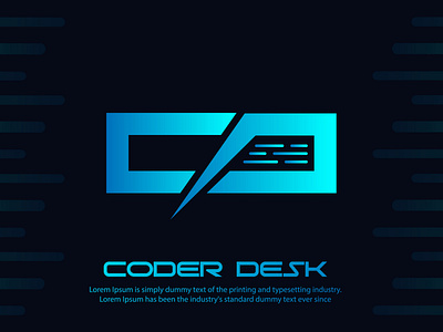 Coder Desk app brand design branding creative gradient logo design logo designer logol modern modern logo programming software tech ui web