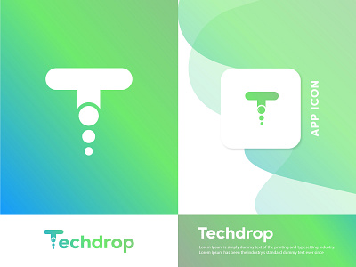 Techdrop app brand design branding creative gradient icon logo logo design logo designer mobile app modern modern logo tech technology ui vector