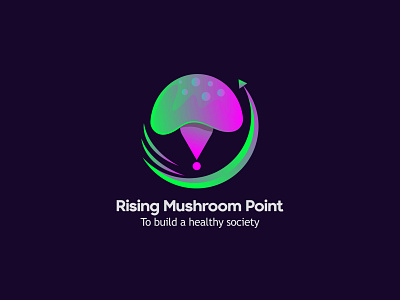 Rising Mushroom Point brand design branding creative logo design gradient logo logo design logo designer modern modern logo mushroom ui vector visual