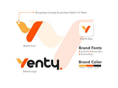Venty app brand design branding creative logo design ecommerce icon identity letter letterhead lettering logo logo design logo designer logo folio logo trend modern modern logo vector visual