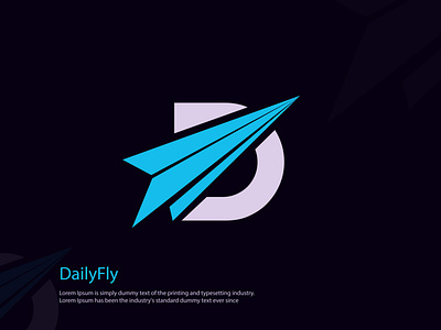 DailyFly airplane app branding creative creative logo d creative logo d letter logo d lettermark d logo flat fly icon iconic lettermark logo logo design logos minimalist modern logo visual