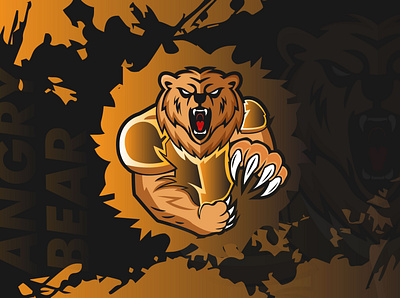 ANGRY BEAR animal art bear brand branding cartoon cartoonist creative game gamming logo logo design logo designer logo maker mascot modern vector visual